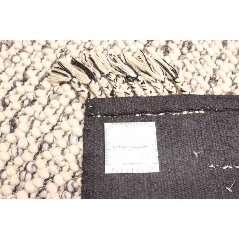 ECARPETGALLERY Braid weave Sienna Beige Wool Rug - 5'3 x 7'2