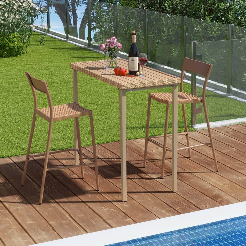 Costway 48" Outdoor Counter Height Table Patio Bar Table Heavy Duty - See Details