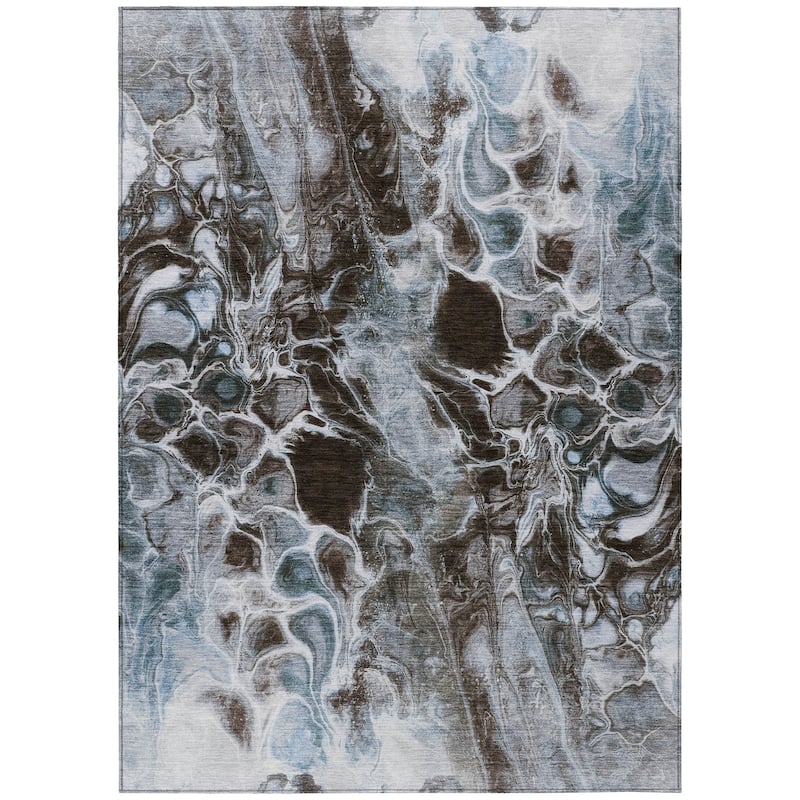 HomeRoots Abstract Transitional Rectangle Outdoor Rug