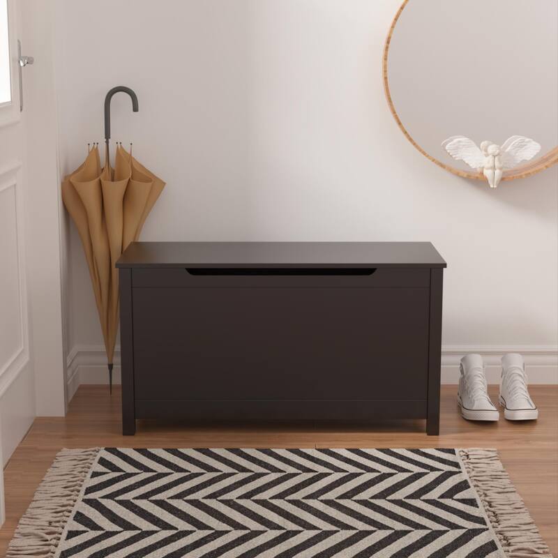 Kids Wooden Toy Box Storage with Safety Hinged Lid for Ages 3+ For Living Room,Dining Room,Entryway