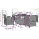 preview thumbnail 40 of 75, vidaXL Patio Dining Set with Cushions Outdoor Seating Gray Poly Rattan