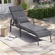 preview thumbnail 34 of 35, Outdoor Adjustable Patio Chaise Lounge Chair with Cushion Beach Poolside 1PC - DarkGrey