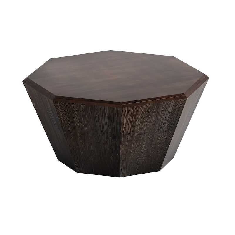 31.5 "Octagonal Rubber wood Coffee Table, Coffee Table, Living Room Bedroom