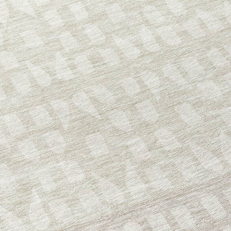 Machine Washable Indoor/ Outdoor Stripe Geo Chantille Rug