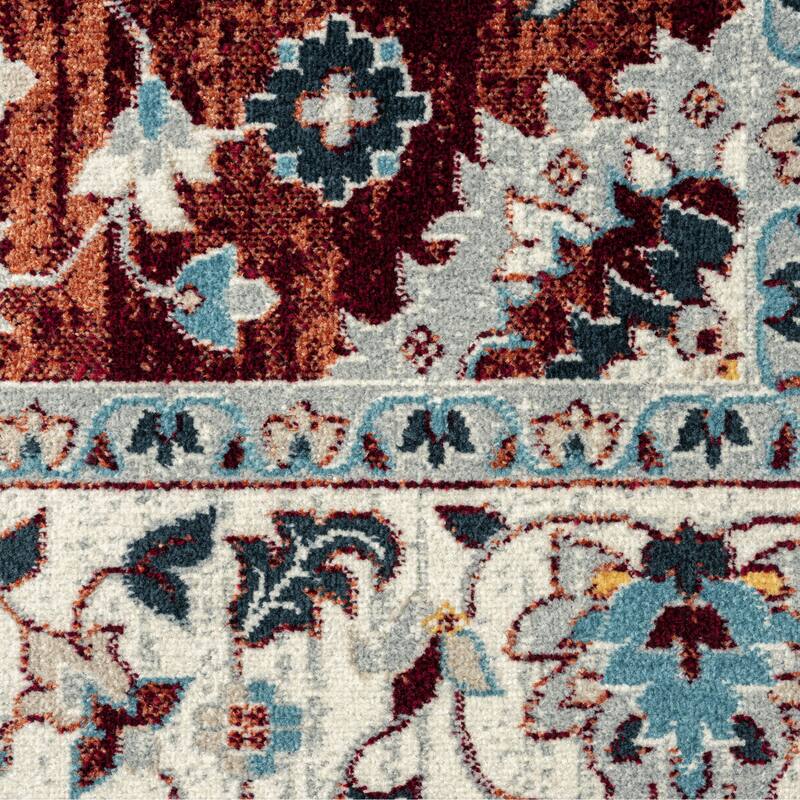 Everwash Treasure Lina Traditional Medallion Machine Washable Area Rug