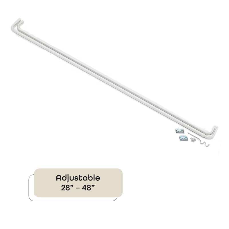 ACHIM Fantasia Double Curtain Rod - White