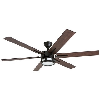 56" Honeywell Kaliza Expresso Bronze Modern LED Ceiling Fan with Light & Remote - 56-inch