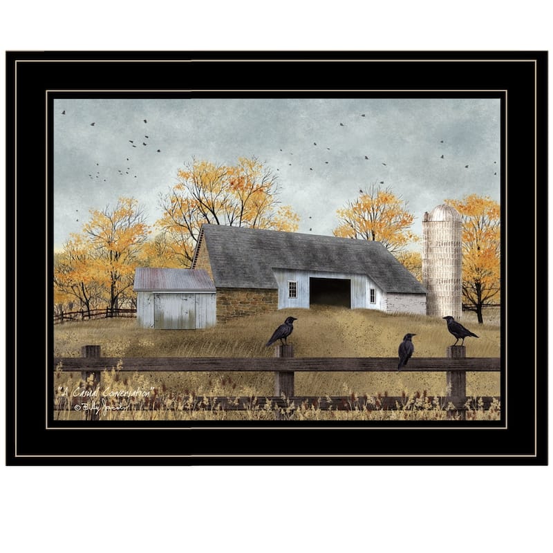 TrendyDecor4U Farmhouse "A Casual Conversation" Framed Print Wall Art by Billy Jacobs - Earthtone