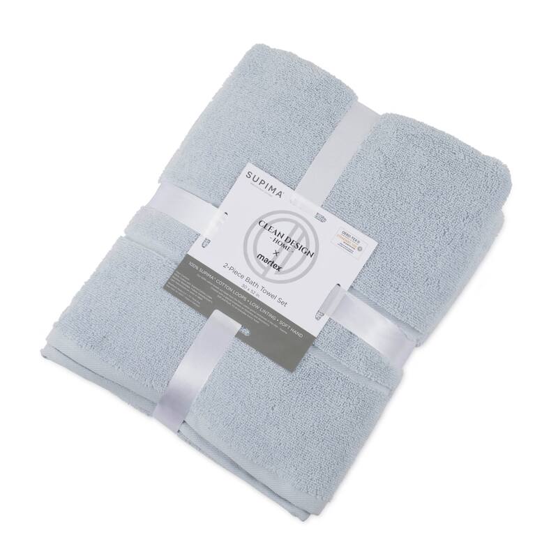Clean Design Home x Martex Solid Supima 2-Pack Bath Towel Set