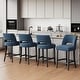 preview thumbnail 53 of 59, Upholstered Counter Height Bar Stools with wood legs for Kitchen Island Dining Room