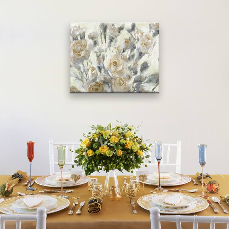 Rose Garden Golds by Studio Arts Canvas Art Print