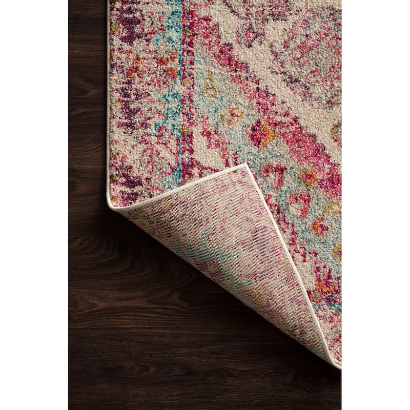Alexander Home Vintage Boho Diamond Medallion Distressed Rug
