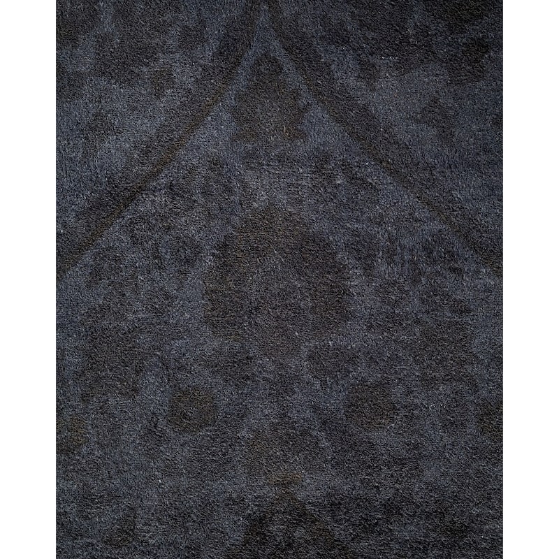 Overton Hand Knotted Wool Vintage Inspired Modern Contemporary Overdyed Gray Area Rug - 9' 2" x 11' 10"