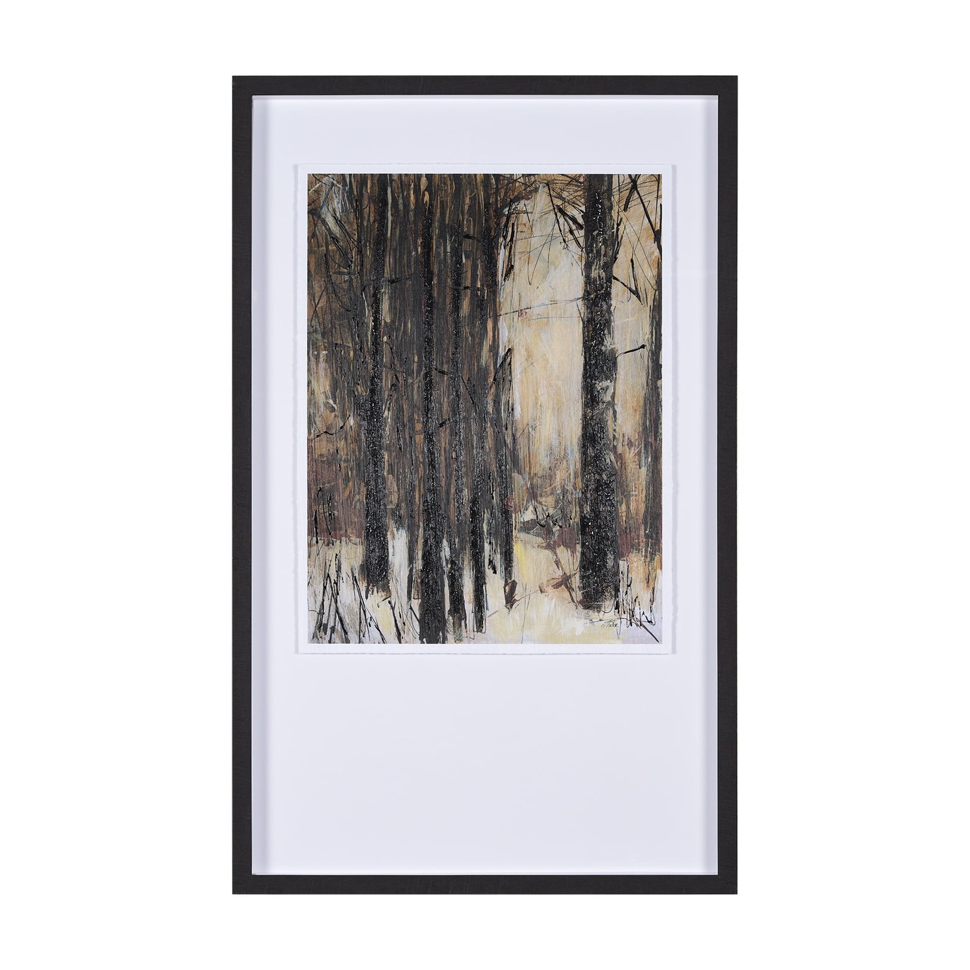 Forest View III by Mercana Studio a Hand Embellished Textured Framed Art Print Matted under Glass