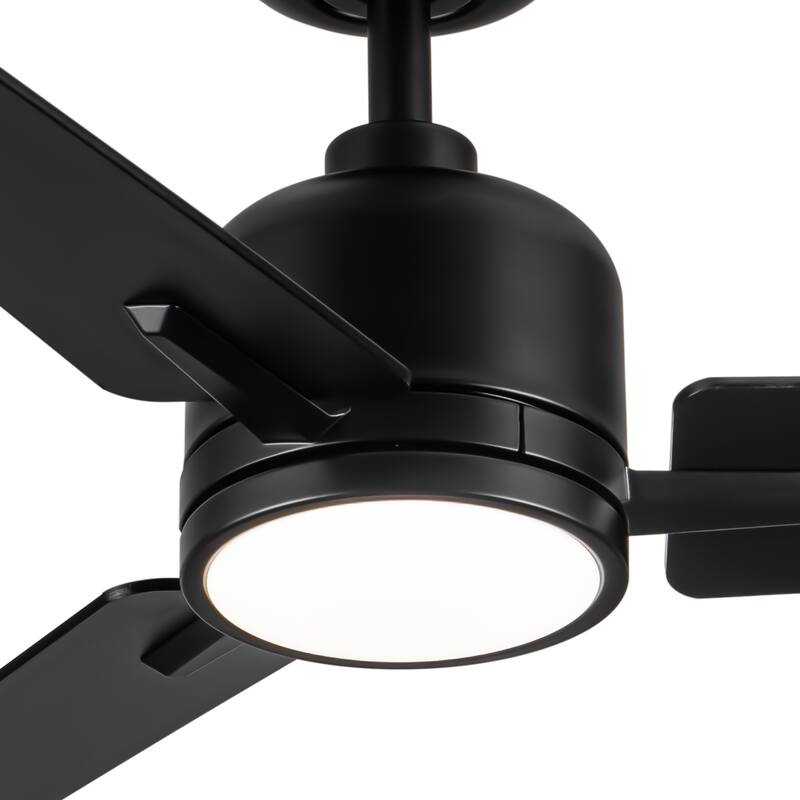 48" Black Lowe Profile Ceiling Fan with Light