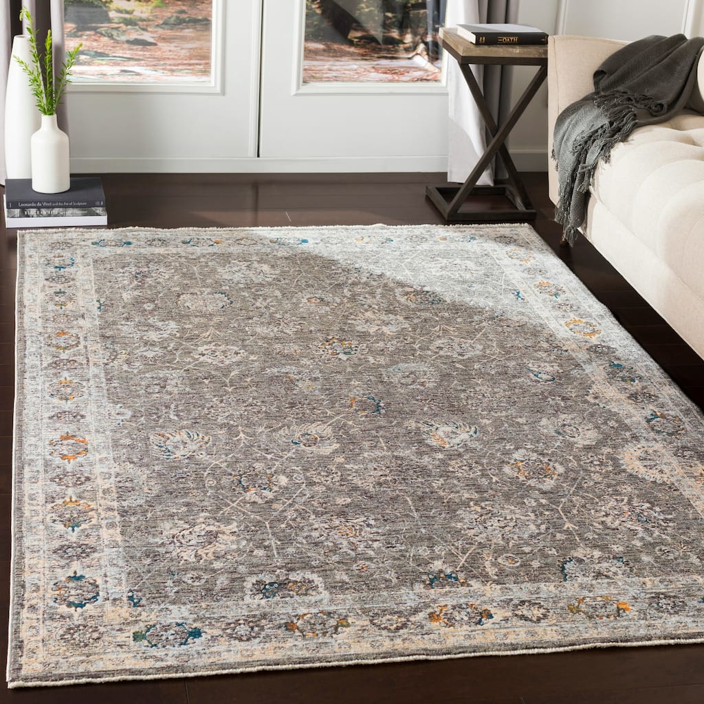 Conrad Traditional Medium Grey Area Rug - 5' x 8'2"