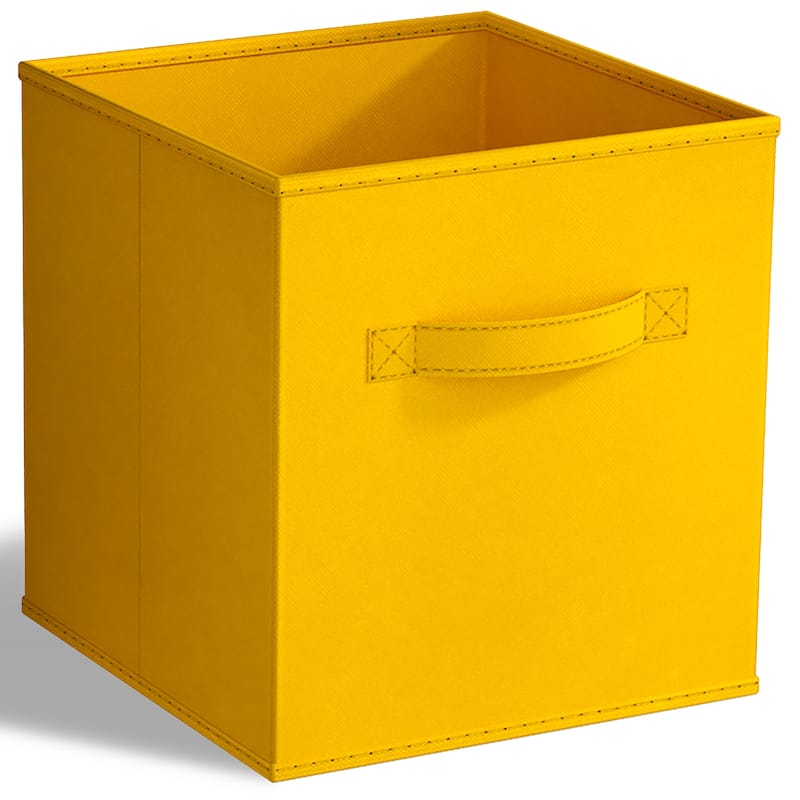 Sorbus 11" Foldable Storage Cube Basket Lightweight Organization Solutions - Single Pack - 11" x 10.5 x 10.5 - Dark Yellow