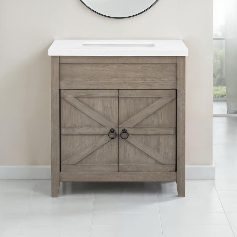 31'' Seward Bathroom Vanity with Engineered Stone Top - 31 L x 22 D x 34 H