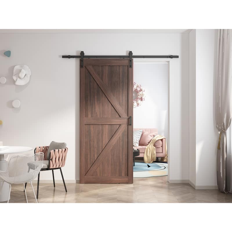 ANZZI 36"x84" Heavy Duty Sturdy Wood Single Sliding Barn Door with Hardware Included
