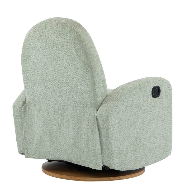 Contemporary Design 360 Swivel Boucle Glider Recliner Chair