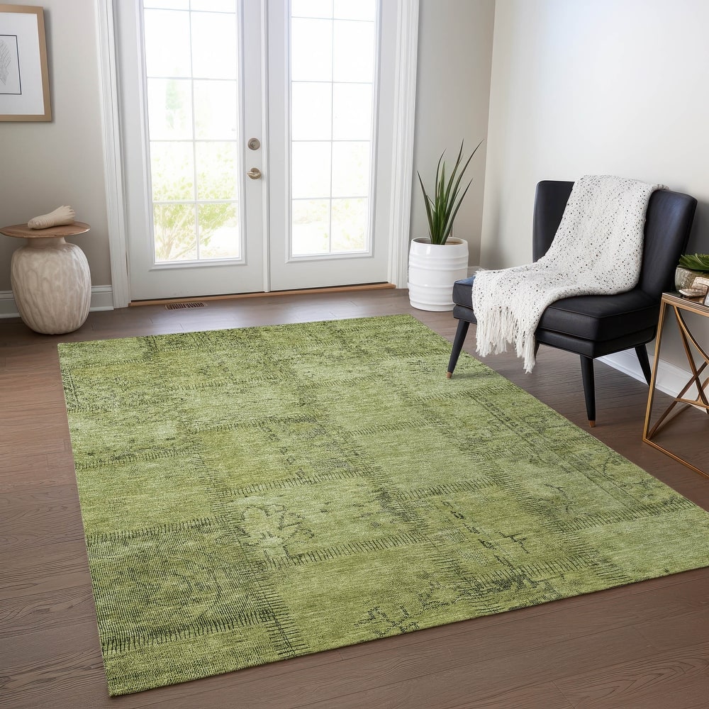 Machine Washable Indoor/ Outdoor Chantille Boho Traditional Rug
