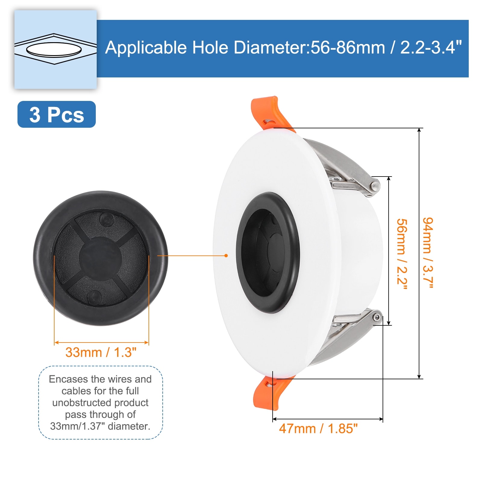 Cable Pass Port, Spring-Lock Cable Pass Through Port,