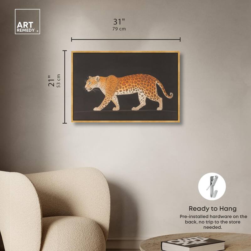Golden Leopard Canvas by Art Remedy