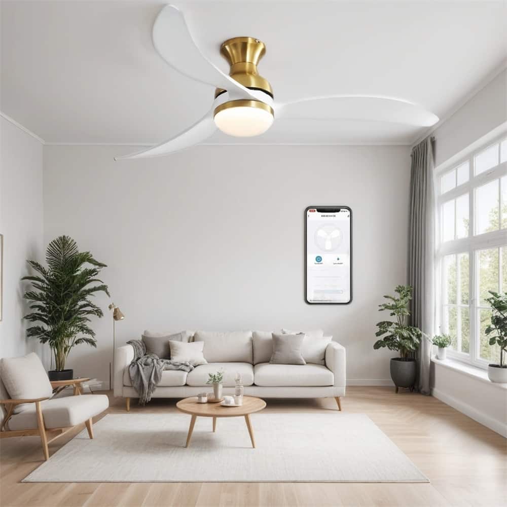 52" Dimmable Led Ceiling Fan with Remote Control and DC Motor