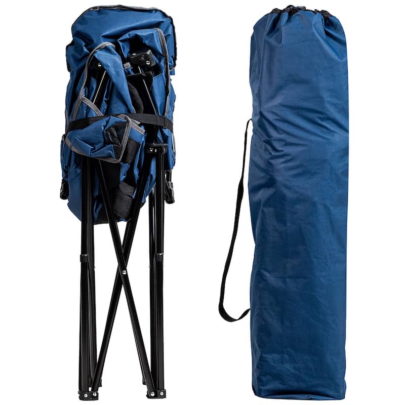 Costway Folding Camping Moon Padded Chair with Carry Bag Cup Holder - 32''x 31.5''x 35.5''