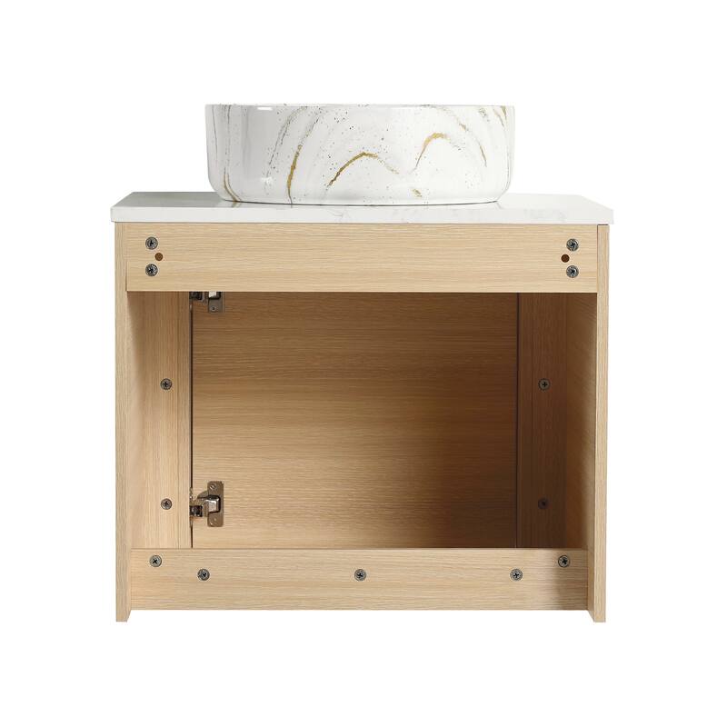 Bathroom Vanity With Sink In 24/30 Inch, Floating Bathroom Vanity With Soft Close Door