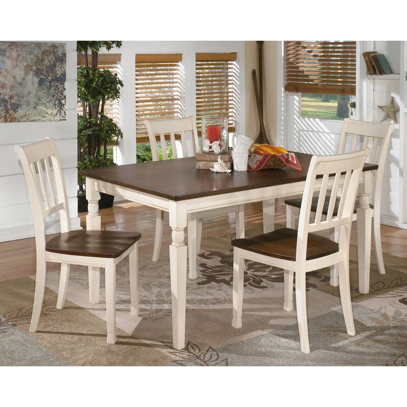 Signature Design by Ashley Whitesburg Brown and White Dining Chairs (Set of 2)
