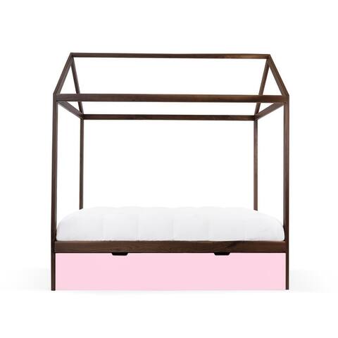 Zen Full Panel Walnut Kids Bed w/ Drawers