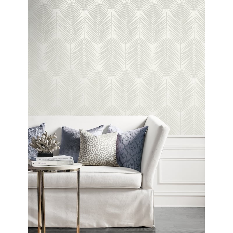 Seabrook Designs Persei Palm Glass Beaded Unpasted Wallpaper