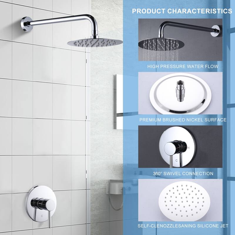 WOWOW Single Handle 5-Spray Patterns Shower Faucet with Valve
