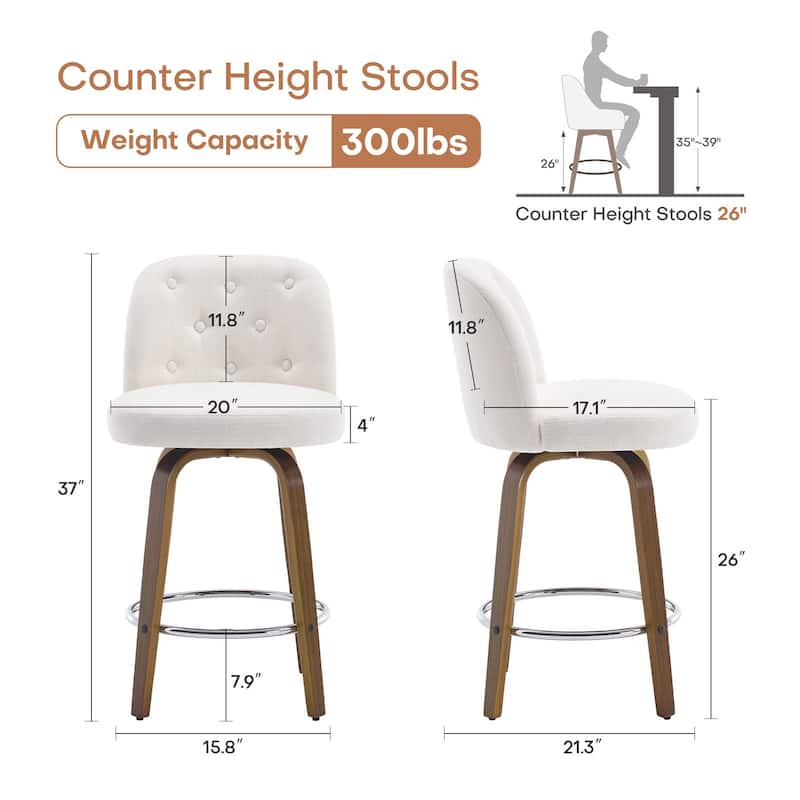26"/29" Swivel Bar Stools/ Counter Stool with Bentwood Legs