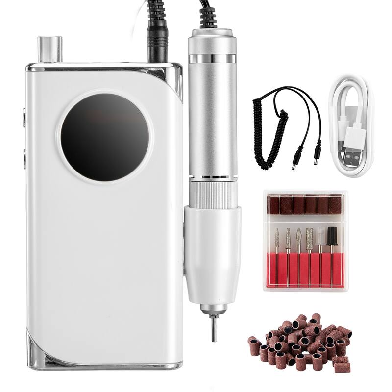 Electric Rechargeable Nail Drill for Manicure Pedicure Carve Polish - 40,000RPM 2600 mAh