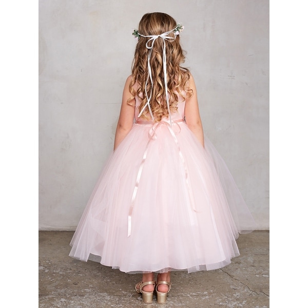 blush junior bridesmaid dress