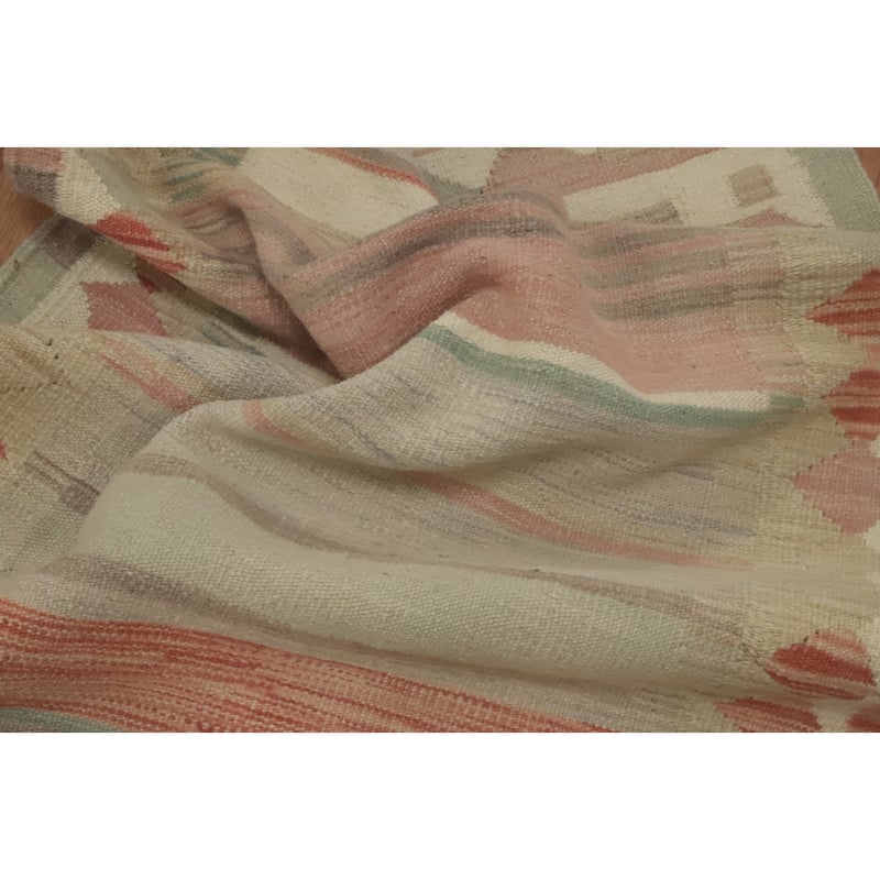 Hand Woven Oriental 100% Wool Carpet Southwestern Tribal Multi-Colored Kilim Runner Rug - 12' 1'' X 2' 7''