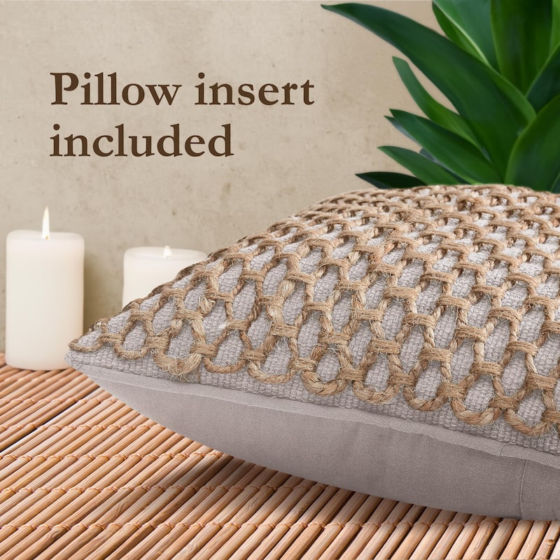 Boho Living Jada Braided Cotton/Jute Throw Pillows