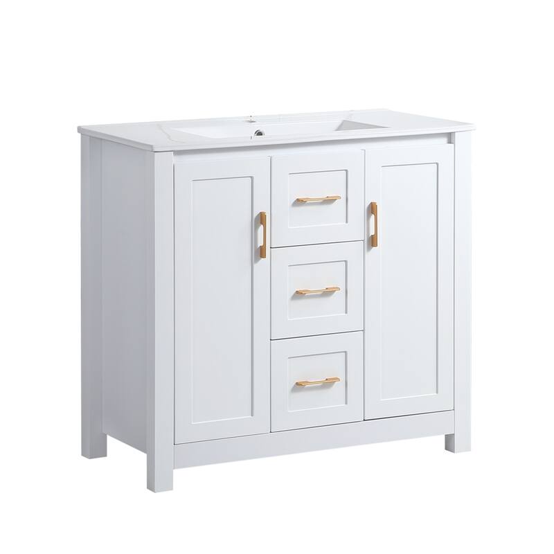 36" Bathroom Vanity with Undermount Single Sink and 2 Doors and 3 Drawers - 36''