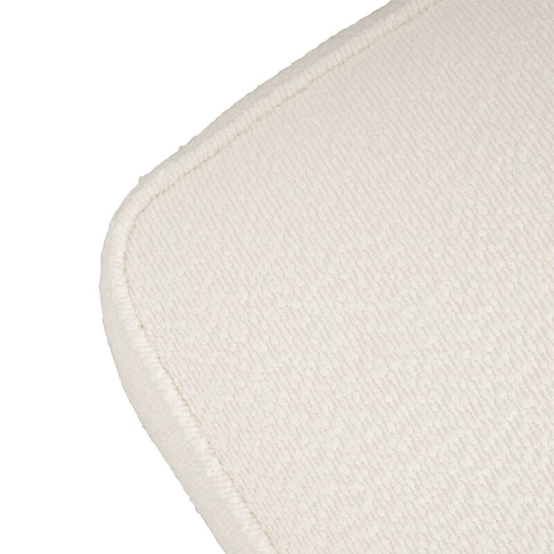 Upholstered Square Ottoman, White, Boucle