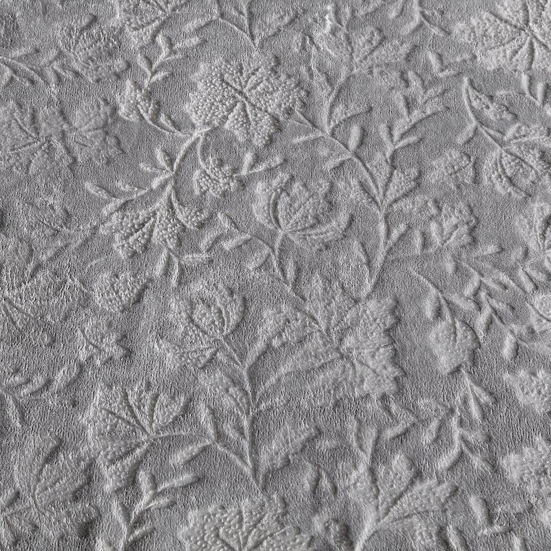 Eddie Bauer Woodblock Floral Embossed Signature Plush Throw Blanket