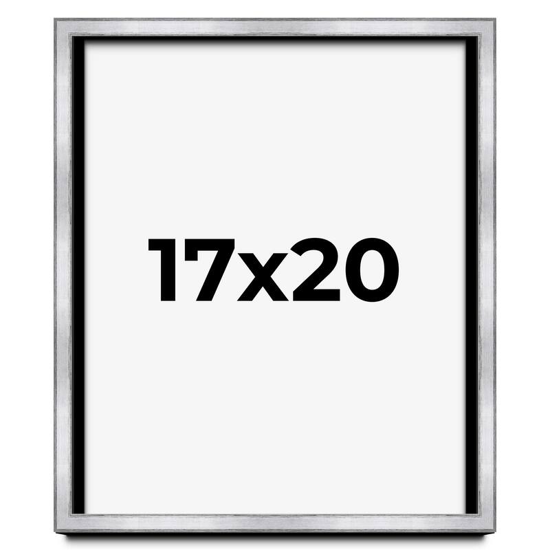 17x20 Shadow Box Frame Silver | 1.375 Inches Deep Real Wood