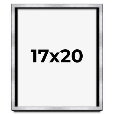 17x20 Shadow Box Frame Silver | 1.375 Inches Deep Real Wood