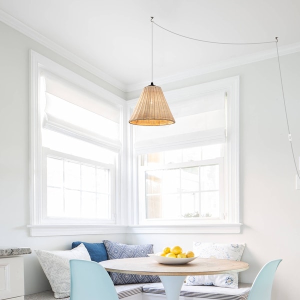 Rattan swag light top