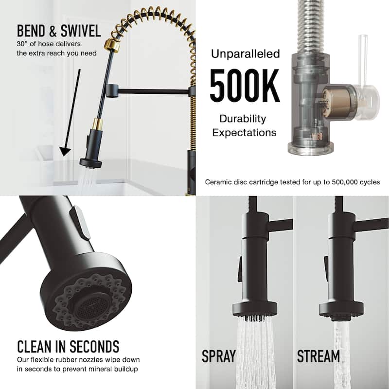 VIGO Edison 19" H Single Handle Pull-Down Sprayer Kitchen Faucet