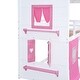 preview thumbnail 9 of 7, Twin Size House Kids Bunk Bed with Windows Sills and Tent, Pink+White