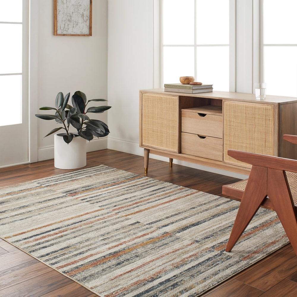 Beckham Modern & Contemporary Stripe Area Rug