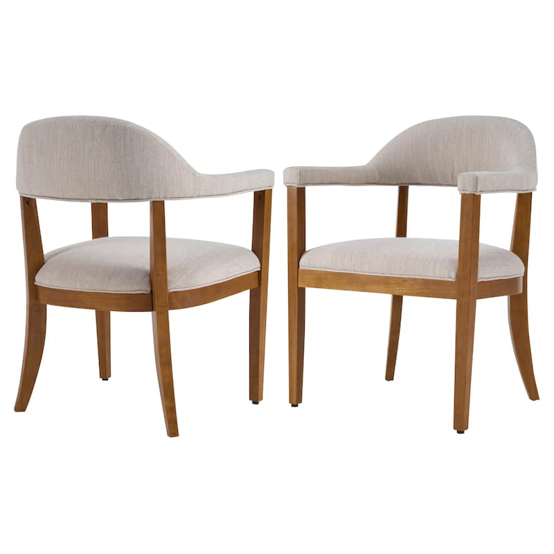 Christopher Knight Home - Upholstered Dining Arm Chair Set with High-Density Foam Padded Cushion & Curved Backrest - 23.62"W