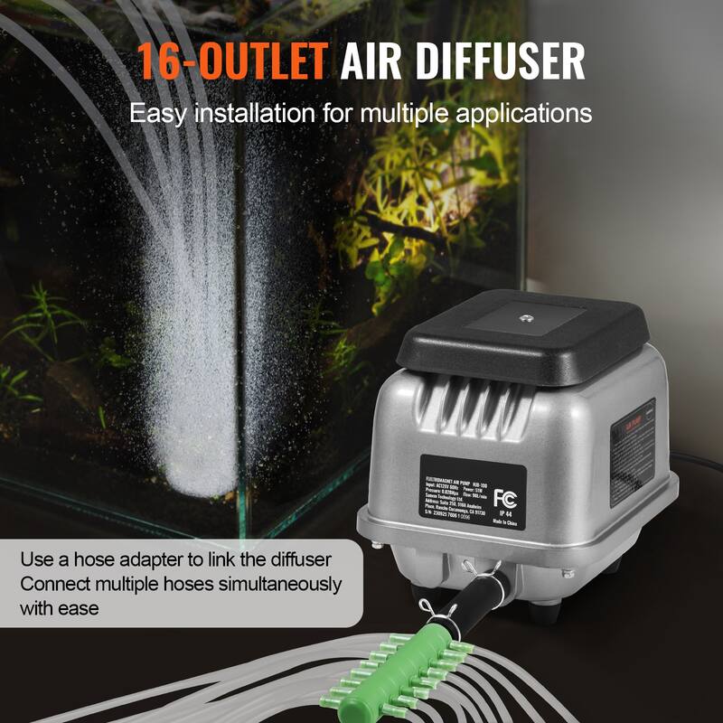 Linear Air Pump, Air Flow Septic Aerator Pump, Aeration System Water Gardens, Waste Treatment, Septic Tanks